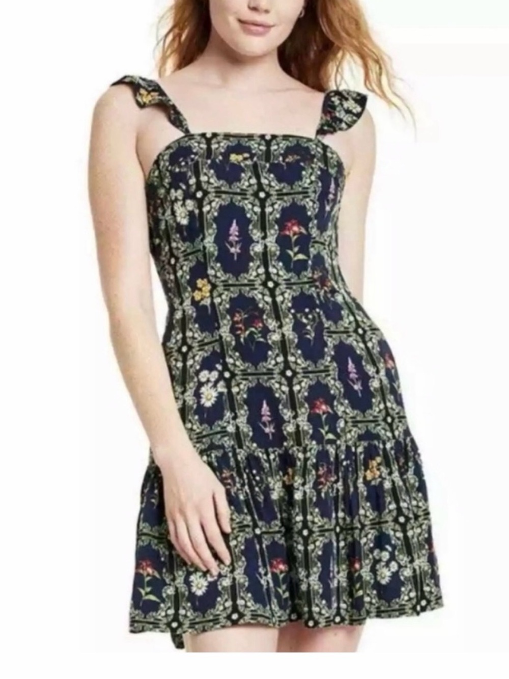 NWT Agua Bendita X Target Women’s Tile Floral Ruffle Sleeve Dress, Size XXL